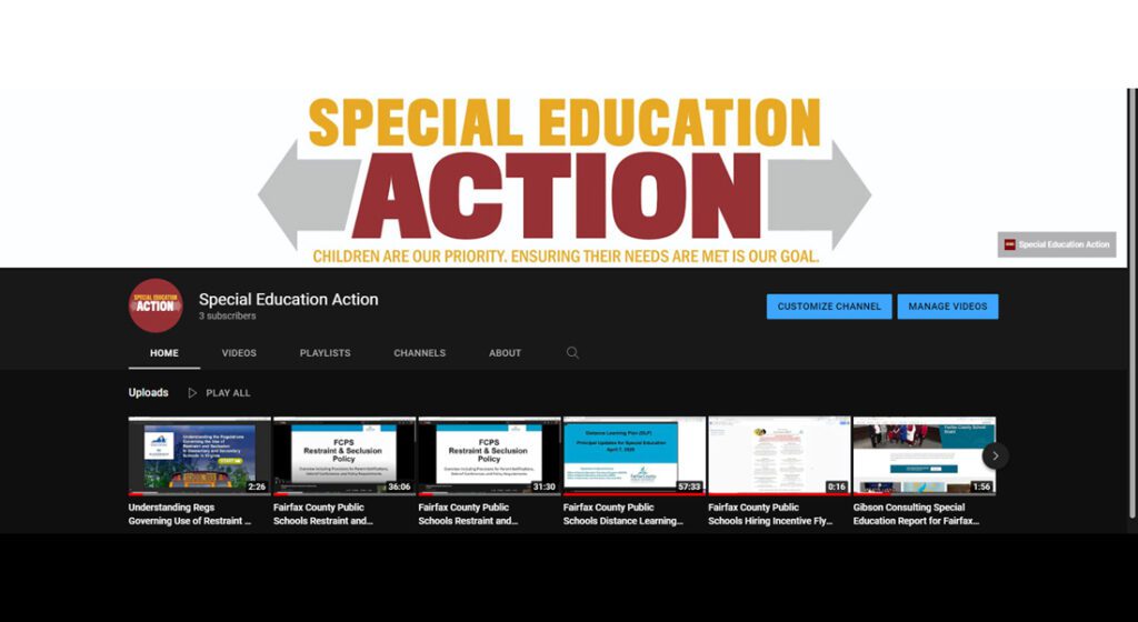 Special Education Action YouTube Channel Launched
