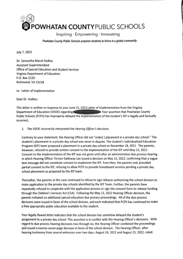 7.7.2023 Powhatan response to Samantha Hollins 6.23.23 letter_redacted-thumbnail